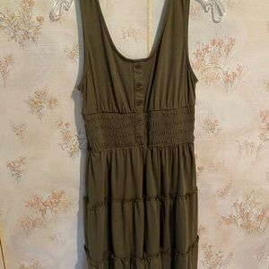 Olive Green Sleeveless Dress